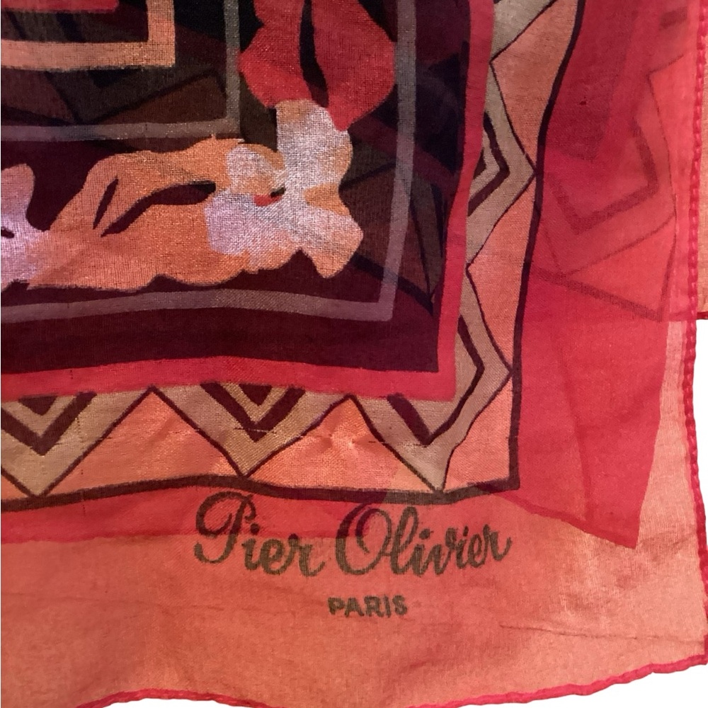 Pier Oliver Paris Red Floral Scarf